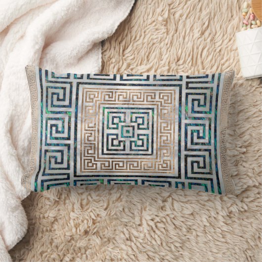 Griekse sleutelversiering - Abalone en goud Kussen (Deken)