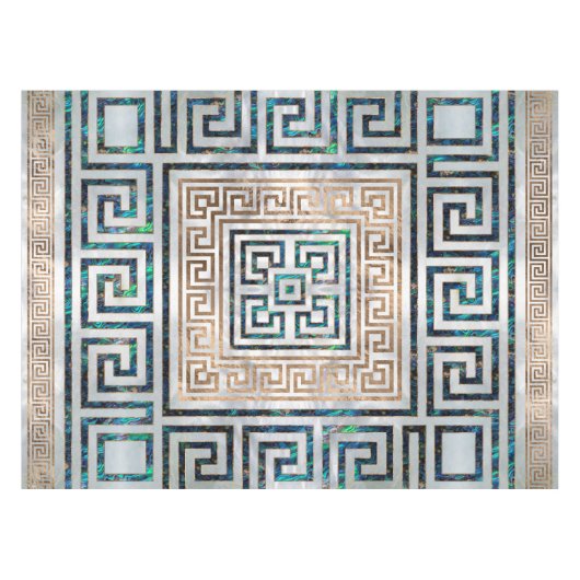 Griekse sleutelversiering - Abalone en goud Tafelkleed (Voorkant (Horizontaal))