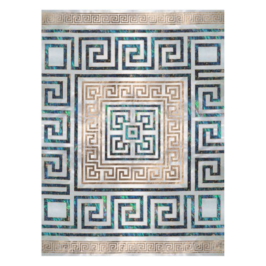 Griekse sleutelversiering - Abalone en goud Tafelkleed (Voorkant)