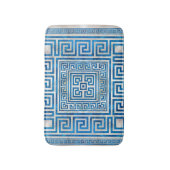 Griekse sleutelversiering - Griekse mander - blauw Badmat (Voorkant Verticaal)