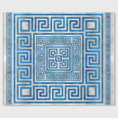 Griekse sleutelversiering - Griekse mander - blauw Cadeaupapier (Vlak)