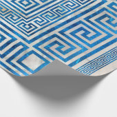 Griekse sleutelversiering - Griekse mander - blauw Cadeaupapier (Hoek)