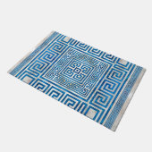 Griekse sleutelversiering - Griekse mander - blauw Deurmat (Schuin)