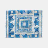Griekse sleutelversiering - Griekse mander - blauw Fleece Deken (Voorkant (Horizontaal))