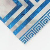 Griekse sleutelversiering - Griekse mander - blauw Fleece Deken (Hoek)