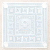 Griekse sleutelversiering - Griekse mander - blauw Glazen Onderzetter (Achterkant)