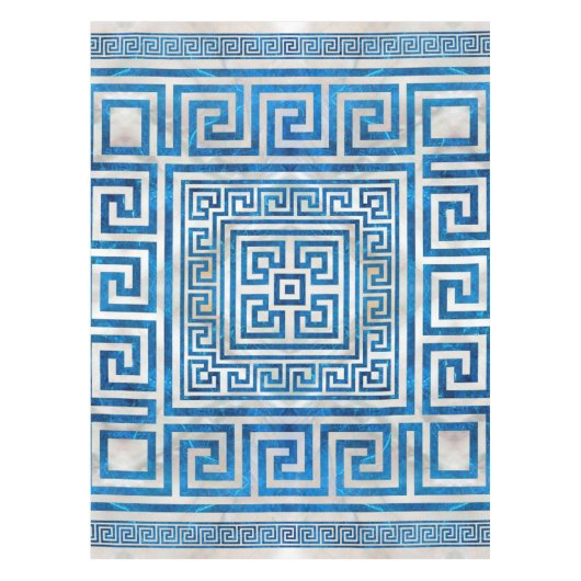 Griekse sleutelversiering - Griekse mander - blauw Tafelkleed (Voorkant)