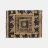 Griekse sleutelversiering - Griekse mander - zwart Fleece Deken (Voorkant (Horizontaal))