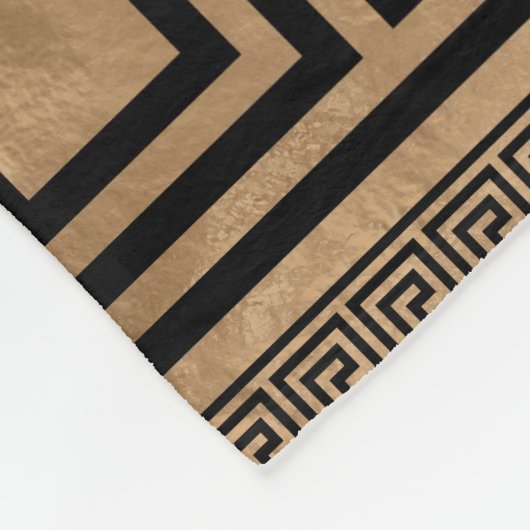 Griekse sleutelversiering - Griekse mander - zwart Fleece Deken (Hoek)
