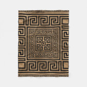 Griekse sleutelversiering - Griekse mander - zwart Fleece Deken (Voorkant)