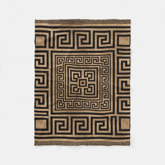 Griekse sleutelversiering - Griekse mander - zwart Fleece Deken (Voorkant)