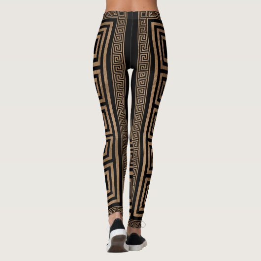 Griekse sleutelversiering - Griekse meander - goud Leggings (Achterkant)