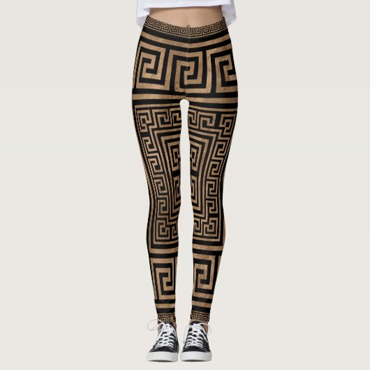 Griekse sleutelversiering - Griekse meander - goud Leggings (Voorkant)