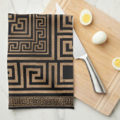 Griekse sleutelversiering - Griekse meander - goud Theedoek (Quarter Fold)