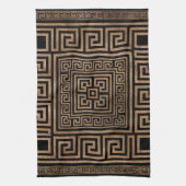 Griekse sleutelversiering - Griekse meander - goud Theedoek (Verticaal)