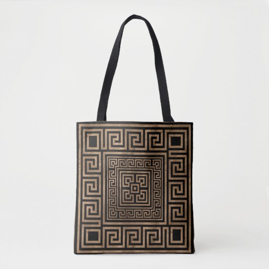 Griekse sleutelversiering - Griekse meander - goud Tote Bag (Voorkant)