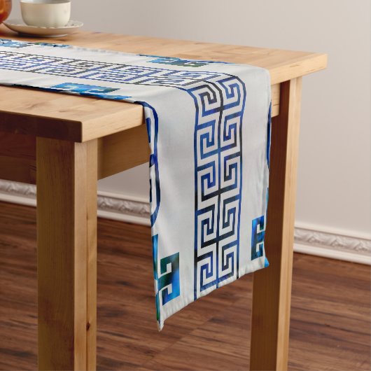 Griekse sleutelversiering korte tafelloper (Voorbeeld)