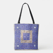 Griekse sleutelversiering - Lapis Lazuli en Gold Tote Bag (Achterkant)
