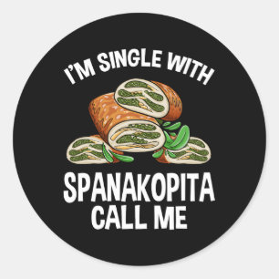 Griekse Spanakopita Pan Griekse keuken Spanakopita Ronde Sticker