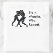 Griekse sportwedstrijden met winnende formule rechthoekige sticker (Tas)