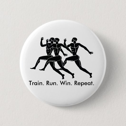 Griekse sportwedstrijden met winnende formule ronde button 5,7 cm (Voorkant)