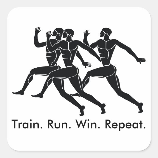 Griekse sportwedstrijden met winnende formule vierkante sticker (Voorkant)