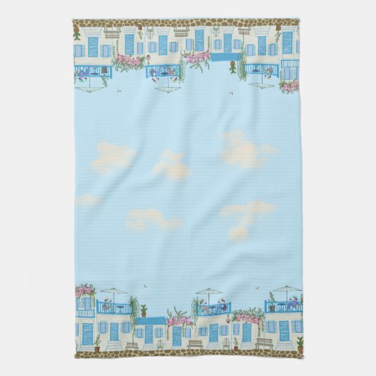 Griekse stad theedoek (Verticaal)