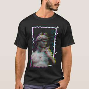 Griekse standbeeld oude vaporwave synthwave glitch t-shirt