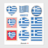 Griekse stickers & Griekse vlag, Hart /sport (Vel)