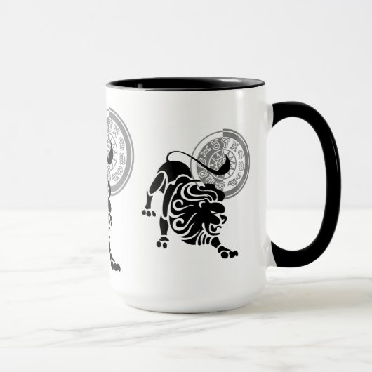 Griekse stijl Leo Lion Zodiac Grafiek Mok (Rechts)