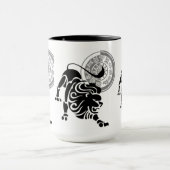 Griekse stijl Leo Lion Zodiac Grafiek Mok (Midden)