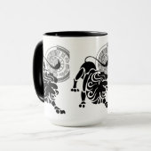 Griekse stijl Leo Lion Zodiac Grafiek Mok (Voorkant links)