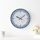 GRIEKSE STIJL - MEANDER IN WAVORMEN IN BLAUW GROTE KLOK (Huis)