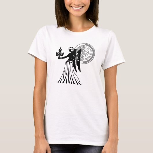 Griekse stijl Virgo Virgin Zodiac Grafiek T-shirt (Voorkant)