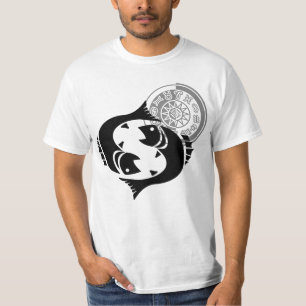 Griekse stijl Vissen met vis Zodiac Grafiek T-shirt