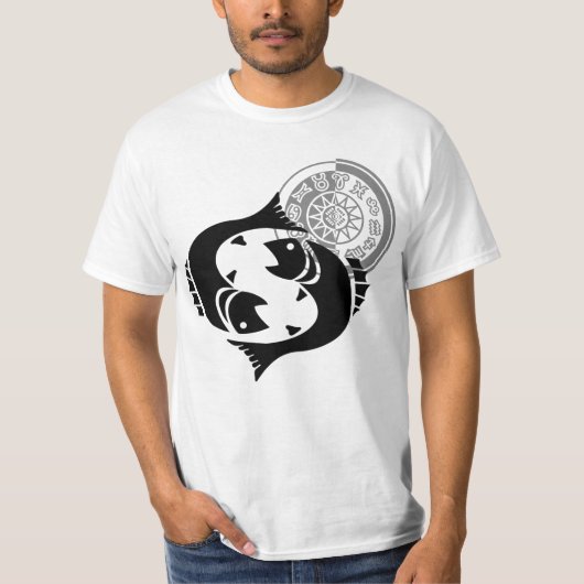 Griekse stijl Vissen met vis Zodiac Grafiek T-shirt (Voorkant)