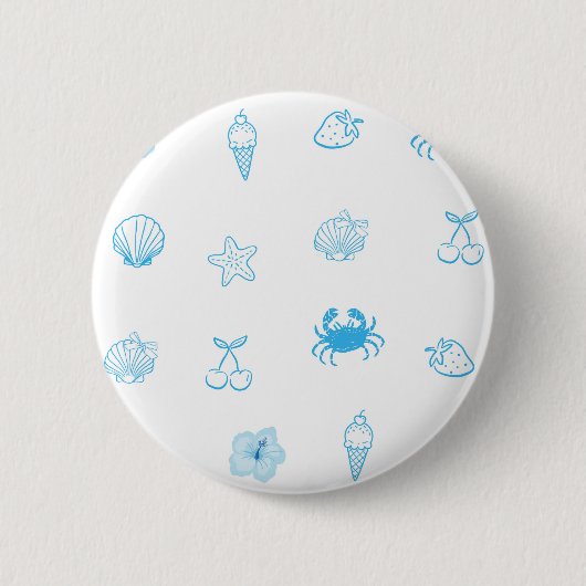 Griekse strand minimalist ronde button 5,7 cm (Voorkant)