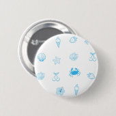 Griekse strand minimalist ronde button 5,7 cm (Voorkant /achterkant)