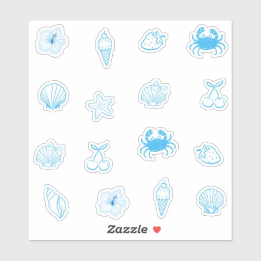 Griekse strand minimalist sticker (Vel)