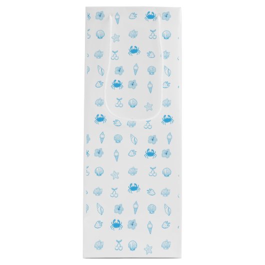 Griekse Strand Minimalist Wijn Cadeautas (Voorkant)