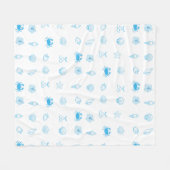 Griekse strand minimalistisch fleece deken (Voorkant (Horizontaal))