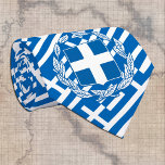Griekse Stropdassen, mode Griekse vlag Stropdas<br><div class="desc">Stropdas: Patriottische Griekse mode voor de vlag strepen met wapenschild en het businessdesign van Griekenland - hou van mijn land,  kantoor,  reizen,  nationale patriotten/sportfans</div>