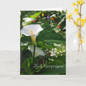 Griekse sympathiekaart met witte calla lillies kaart (Gele Bloem)