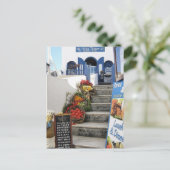 griekse tavern over Santorini, Griekenland Briefkaart (Staand voorkant)