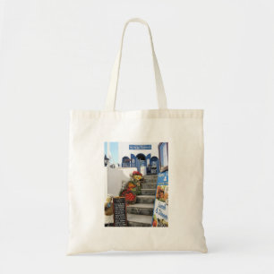 griekse tavern over Santorini, Griekenland Tote Bag