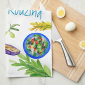 Griekse taverna keukenhanddoek (Quarter Fold)