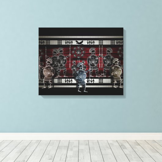 Griekse tekeningen canvas afdruk (Insitu (Houten vloer))