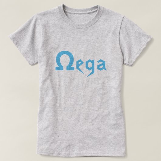 Griekse tekst Ω ega de laatste letter van het Grie T-shirt (Design voorkant)