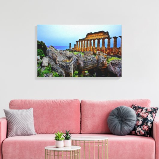 Griekse tempel canvas afdruk (Insitu (Woonkamer))