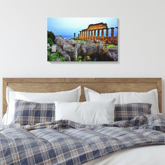 Griekse tempel canvas afdruk (Insitu (Slaapkamer))
